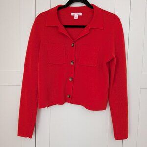 Womens Cropped Polo Cardigan - size S
